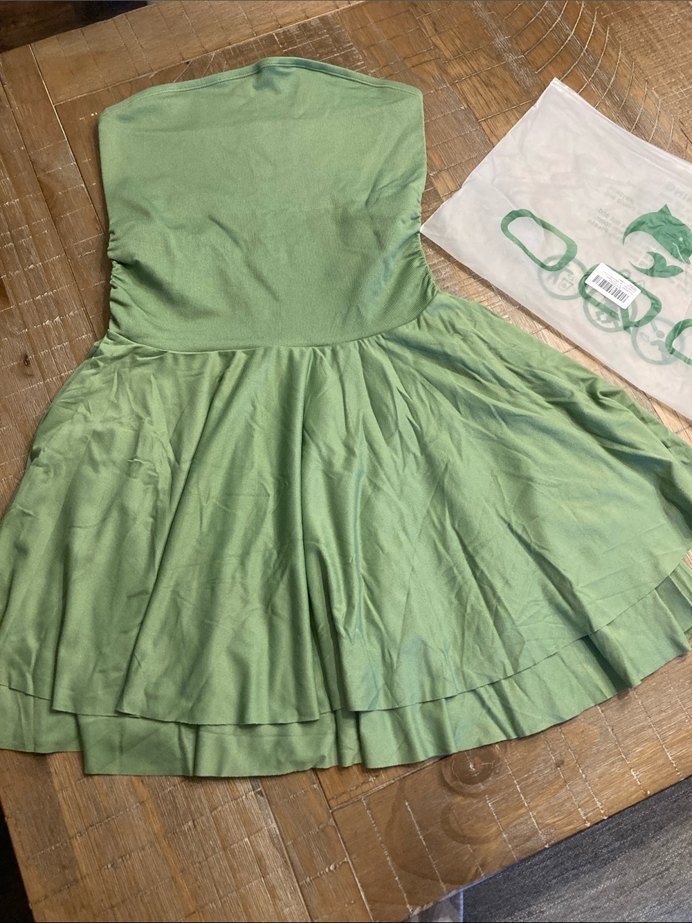 Strapless Green Flared Mini Cocktail Dress NWT Size L